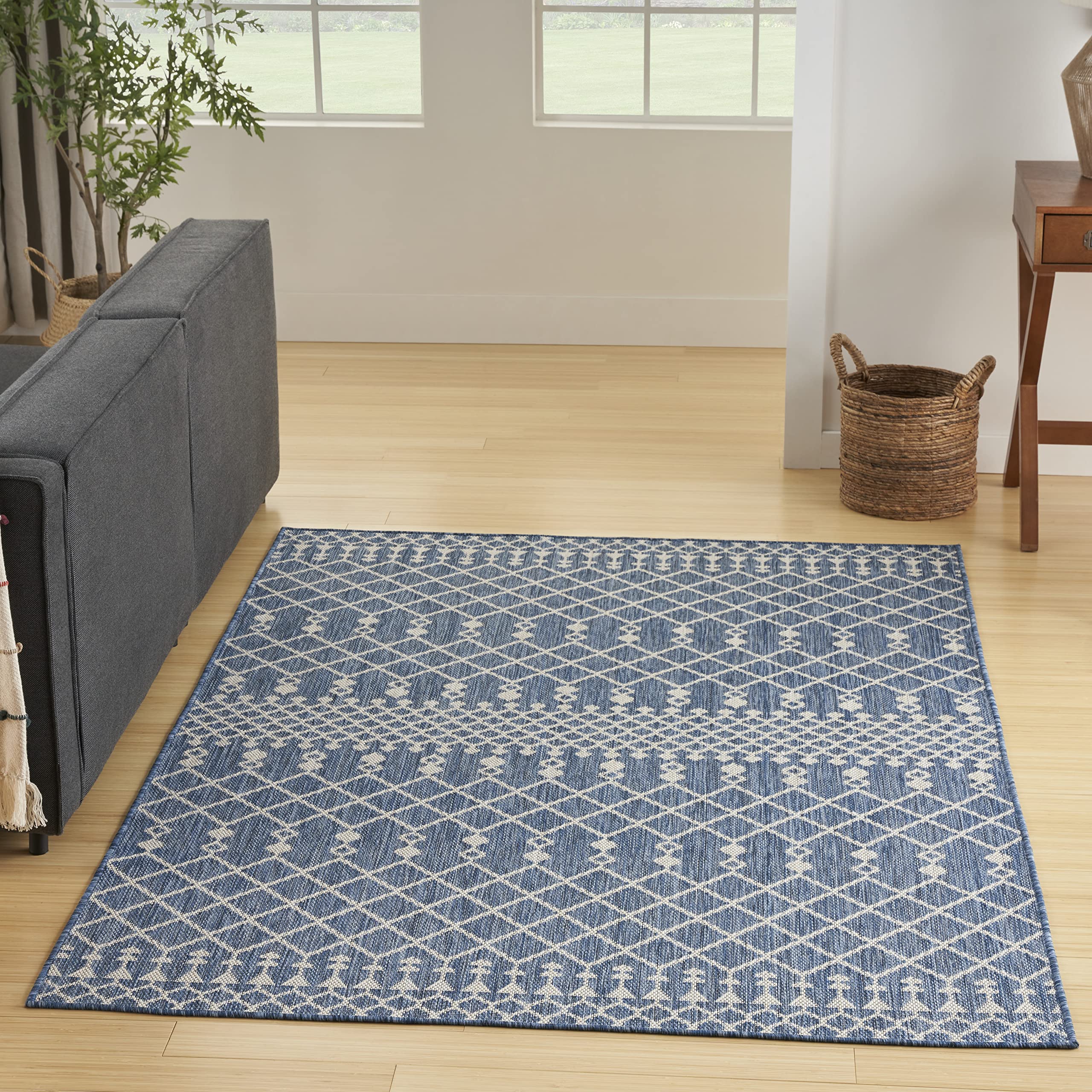 Nourison Positano Indoor/Outdoor Navy Blue 7' X 10' Area Rug