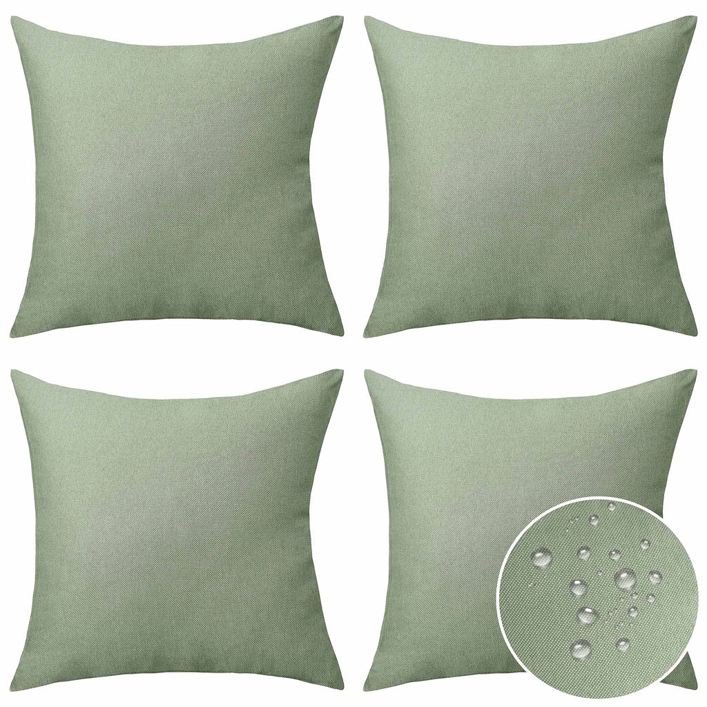 Home Brilliant Outdoor Pillows Covers 16 X 16 Waterproof Sage Green Pillow Covers For Patio Garden Bedroom Backyard, 16X16 Inch,