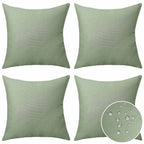Home Brilliant Outdoor Pillows Covers 16 X 16 Waterproof Sage Green Pillow Covers For Patio Garden Bedroom Backyard, 16X16 Inch,