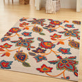 Nourison Aloha Indoor/Outdoor Modern Multicolor 9' X 12' Area Rug, Easy Cleaning, Non Shedding, Bed Room, Living Room, Dining Room, Kitchen (9X12)