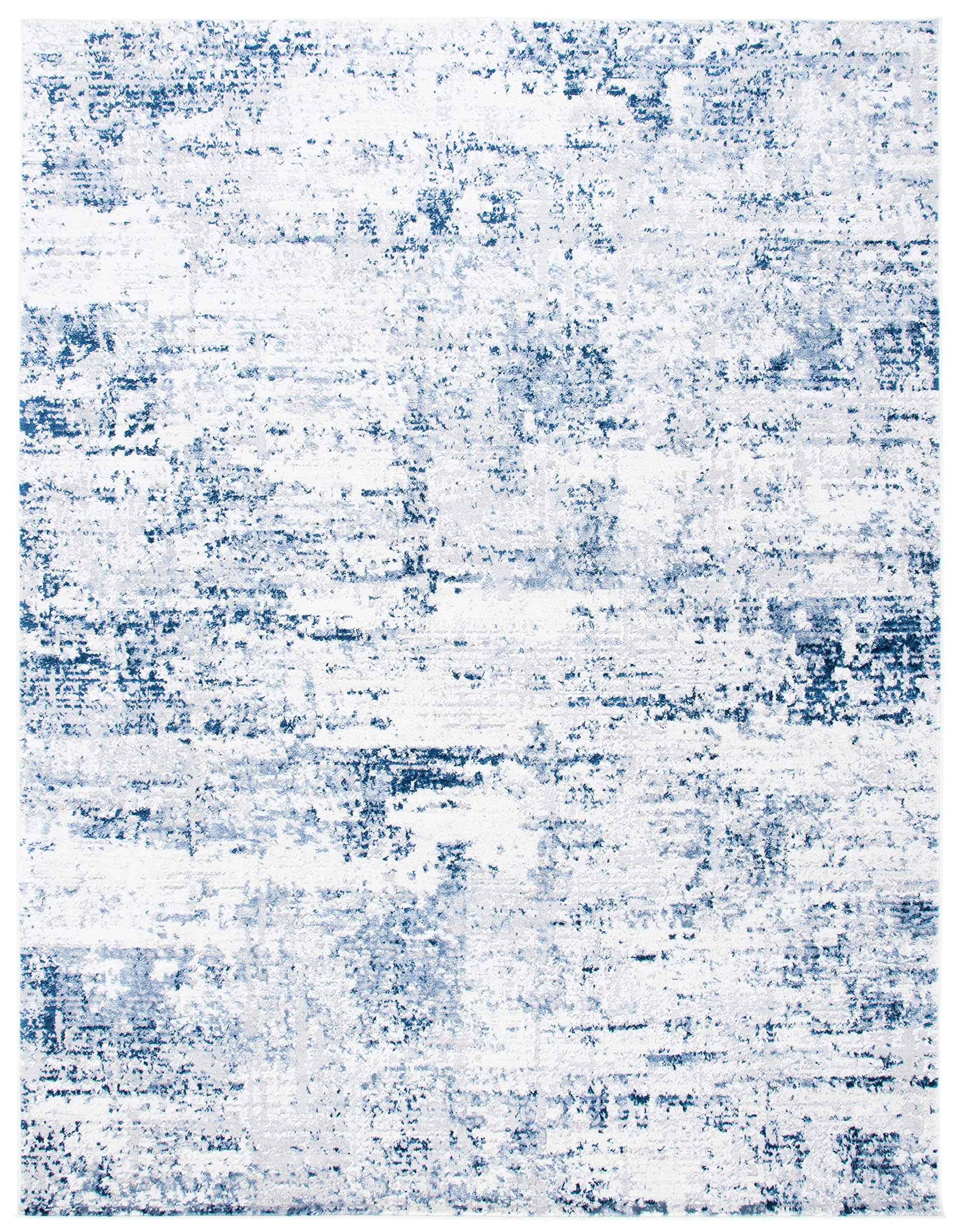 Safavieh Amelia Collection X-Large Area Rug - 12' X 18', Ivory & Navy, Modern Abstract Design, Non-Shedding & Easy Care, Ideal F