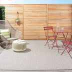 Nourison Courtyard Indoor/Outdoor Ivory Blue 5' X 7' Area Rug, Geometric, Easy Cleaning, Non Shedding, Bed Room, Living Room, Di