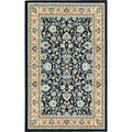 Unique Loom Sialk Hill Collection Area Rug - Washington (5 3 x 8 Rectangle Navy Blue/Cream)