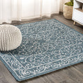 JONATHAN Y SMB106F-5SQ Charleston Vintage Filigree Textured Weave Indoor Outdoor Area Rug Classic Coastal Easy Cleaning Bedroom 