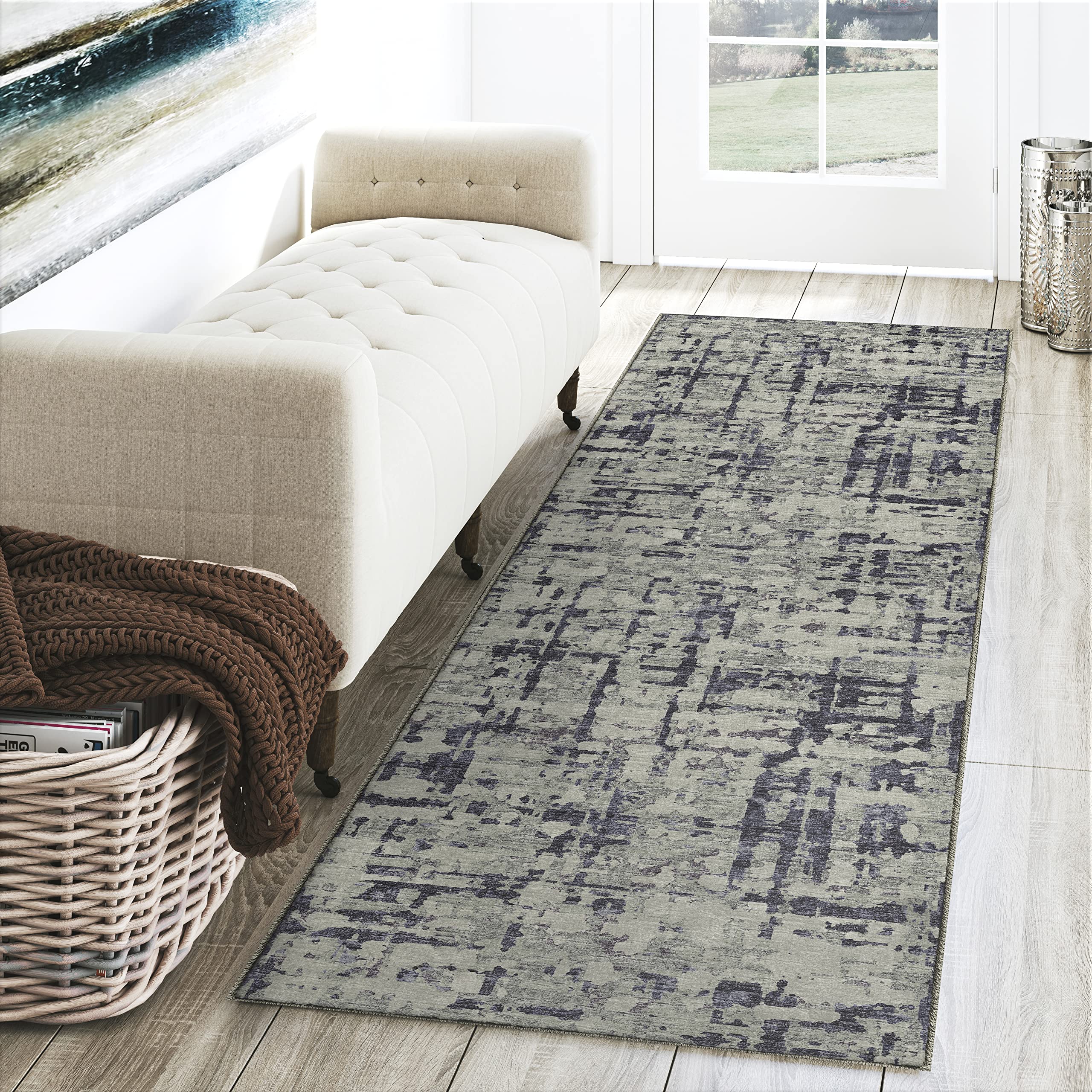 Dalyn Rugs Brisbane Br5 Modern Camouflage Eggplant 2'3&quot; X 7'6&quot;