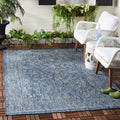 Safavieh Courtyard Collection 4' X 5'7' Navy/Ivory Cy8680 Indoor/ Outdoor Patio Backyard Mudroom Accent Rug