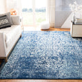 SAFAVIEH Evoke Collection Area Rug - 9 Square, Navy & Ivory, Oriental Distressed Design, Non-Shedding & Easy Care, Ideal for Hi