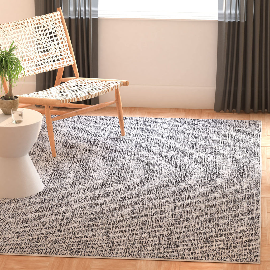 SAFAVIEH Abstract Collection Accent Rug - 3' x 5', Black & Ivory, Handmade Wool, Ideal for High Traffic Areas in Entryway, Livin