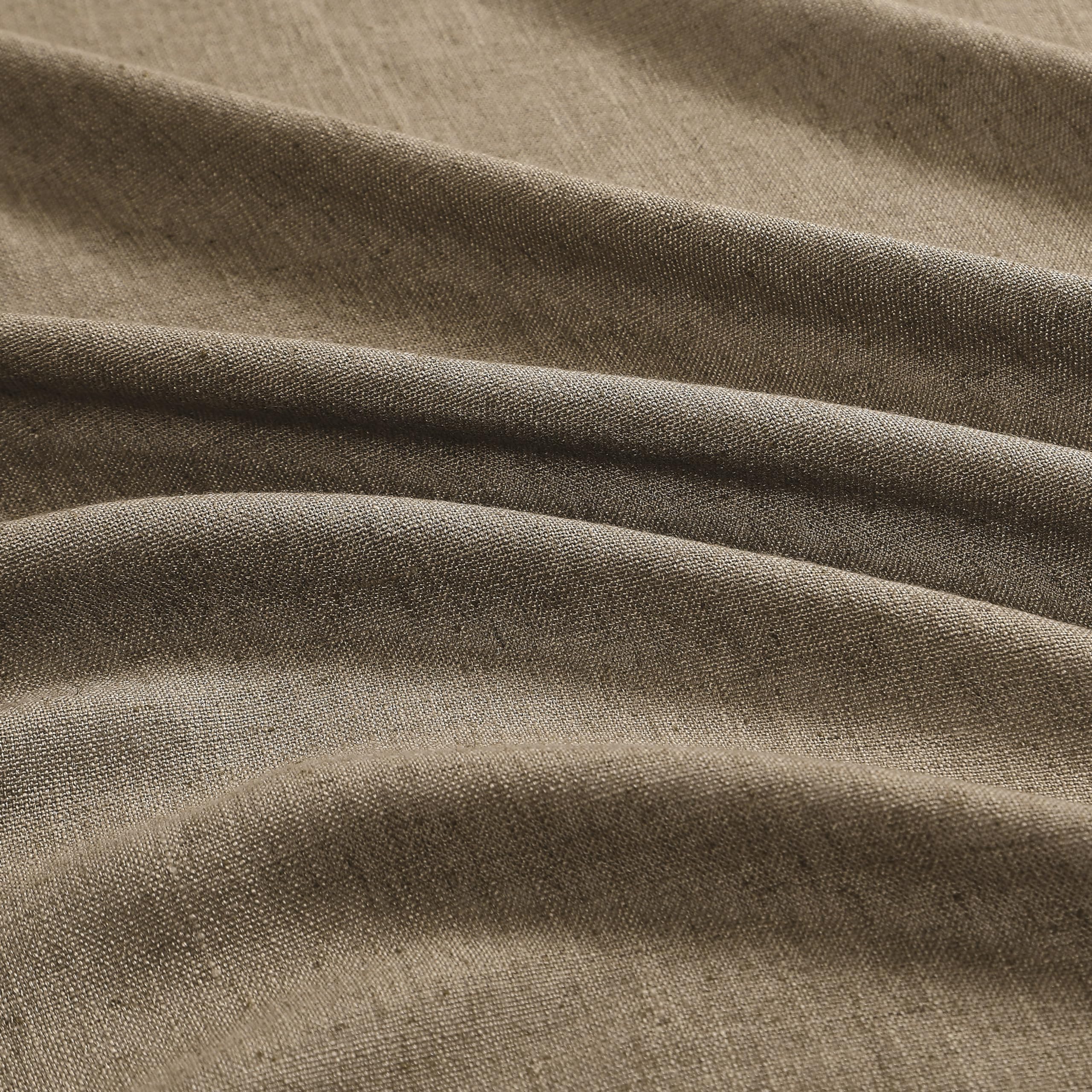 Central Park Linen Grommet Semi Sheer Curtain Panel 102 Inches Long For Living Room, Flax Linen Blended Farmhouse Rustic Light F