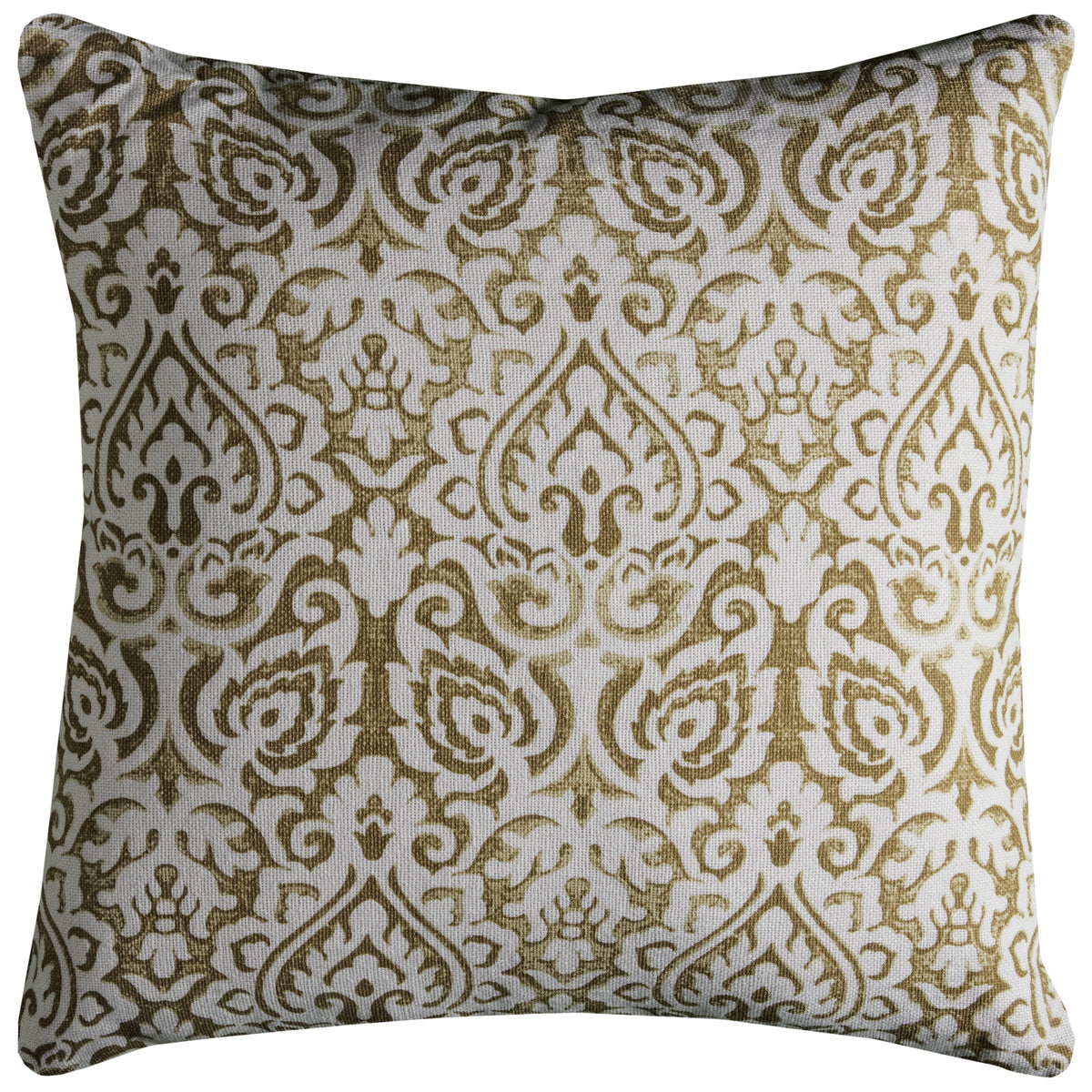 Rizzy Home | T10486 | 22&quot;x22&quot; Yellow/Brown/Neutral Damask Decorative Pillow | Poly Fill