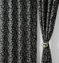 Homefab India 2 Piece Grommet Style Polyester Window Curtain  5 feet, Floral Black, Room Darkening Curtains
