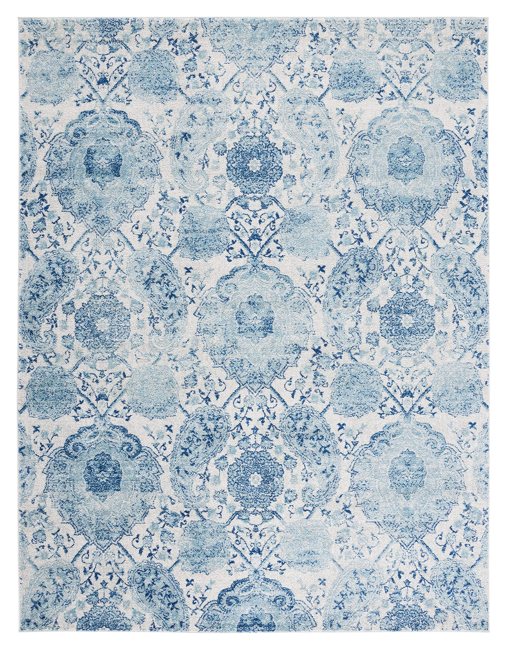 Safavieh Madison Collection X-Large Area Rug - 12' X 15', Cream & Turquoise, Boho Chic Glam Paisley Design, Non-Shedding & Easy
