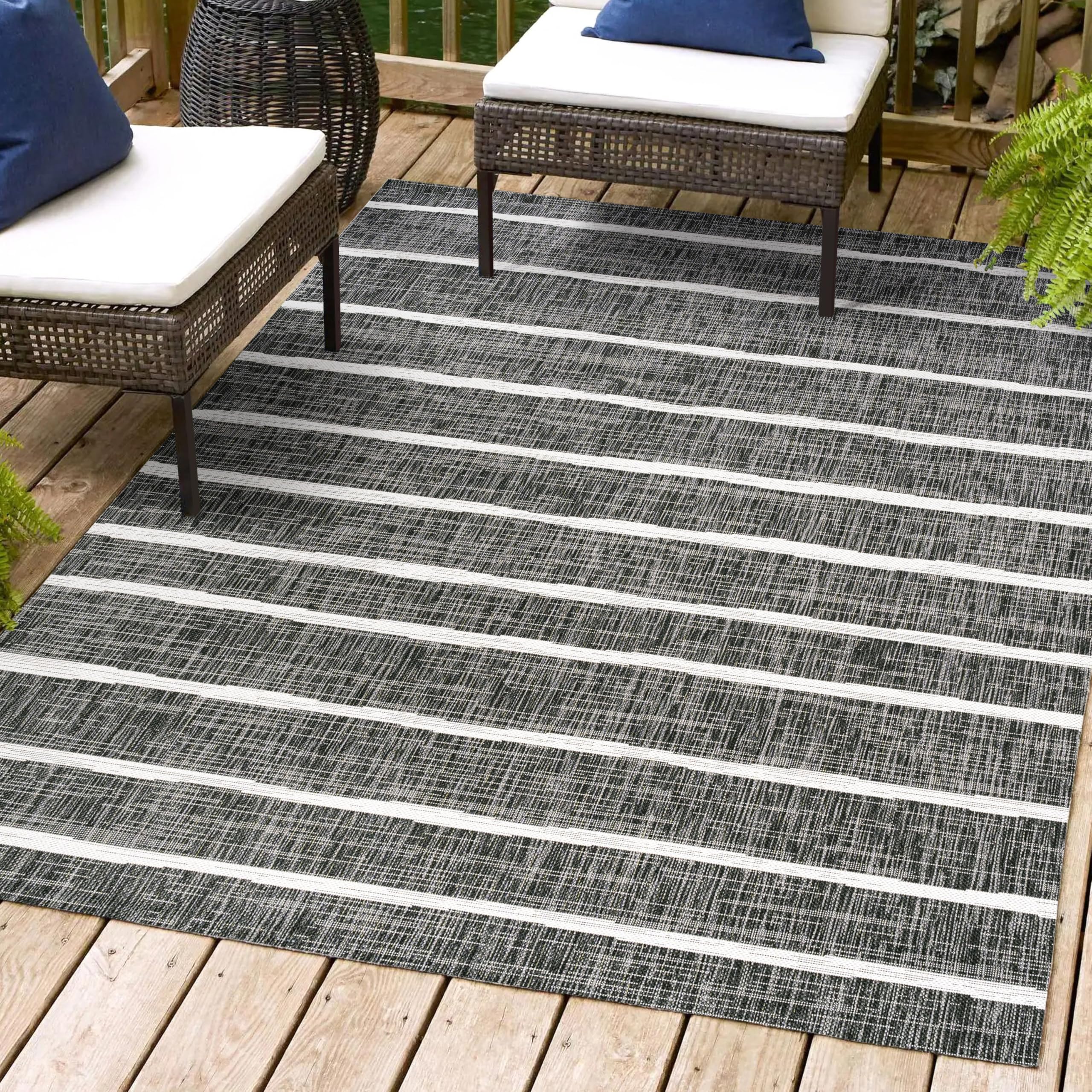 Jonathan Y Smb125E-4 Colonia Berber Stripe Indoor Outdoor Area-Rug Bohemian Contemporary Easy-Cleaning Bedroom Kitchen Backyard