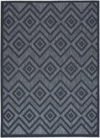 Nourison Versatile Indoor/Outdoor Navy Blue 4' X 6' Area Rug, Easy Cleaning, Non Shedding, Bed Room, Living Room, Dining Room, Deck, Backyard, Patio, High Traffic Area (4X6)