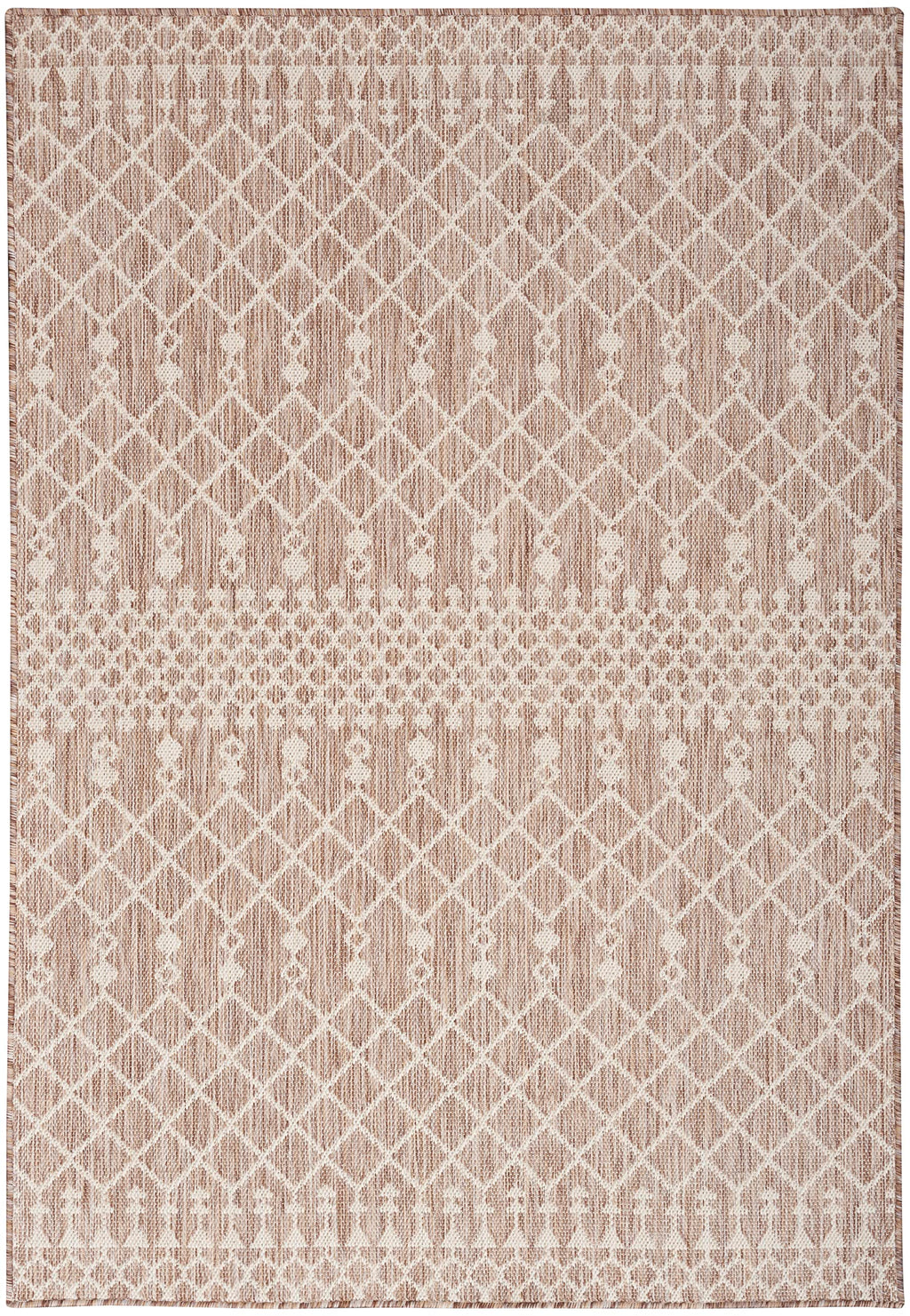 Nourison Positano Indoor/Outdoor Beige 7' X 10' Area Rug, Easy Cleaning, Non Shedding, Bed Room, Living Room, Dining Room, Deck, Backyard, Patio (7X10)