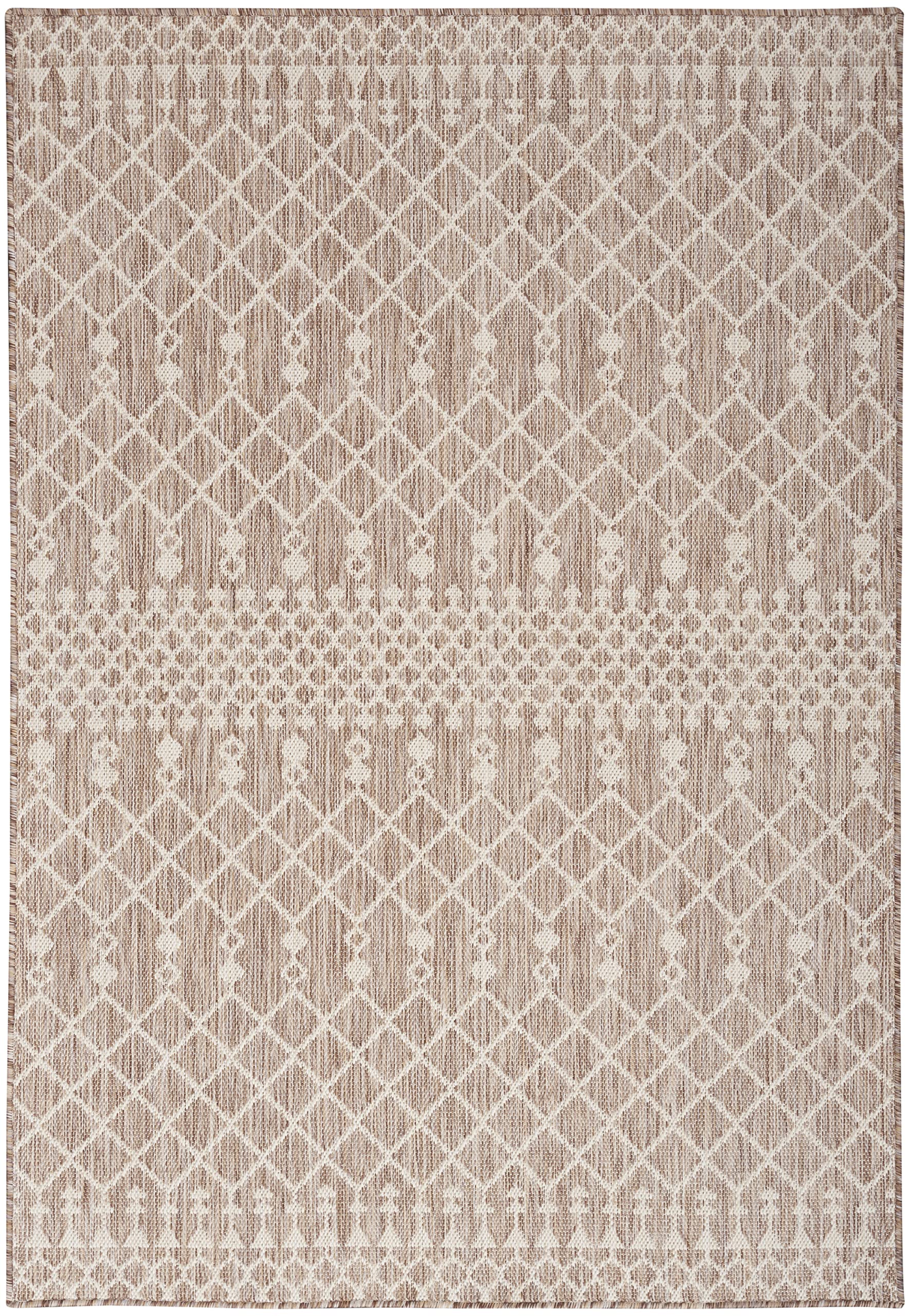 Nourison Positano Indoor/Outdoor Beige 7' X 10' Area Rug, Easy Cleaning, Non Shedding, Bed Room, Living Room, Dining Room, Deck, Backyard, Patio (7X10)