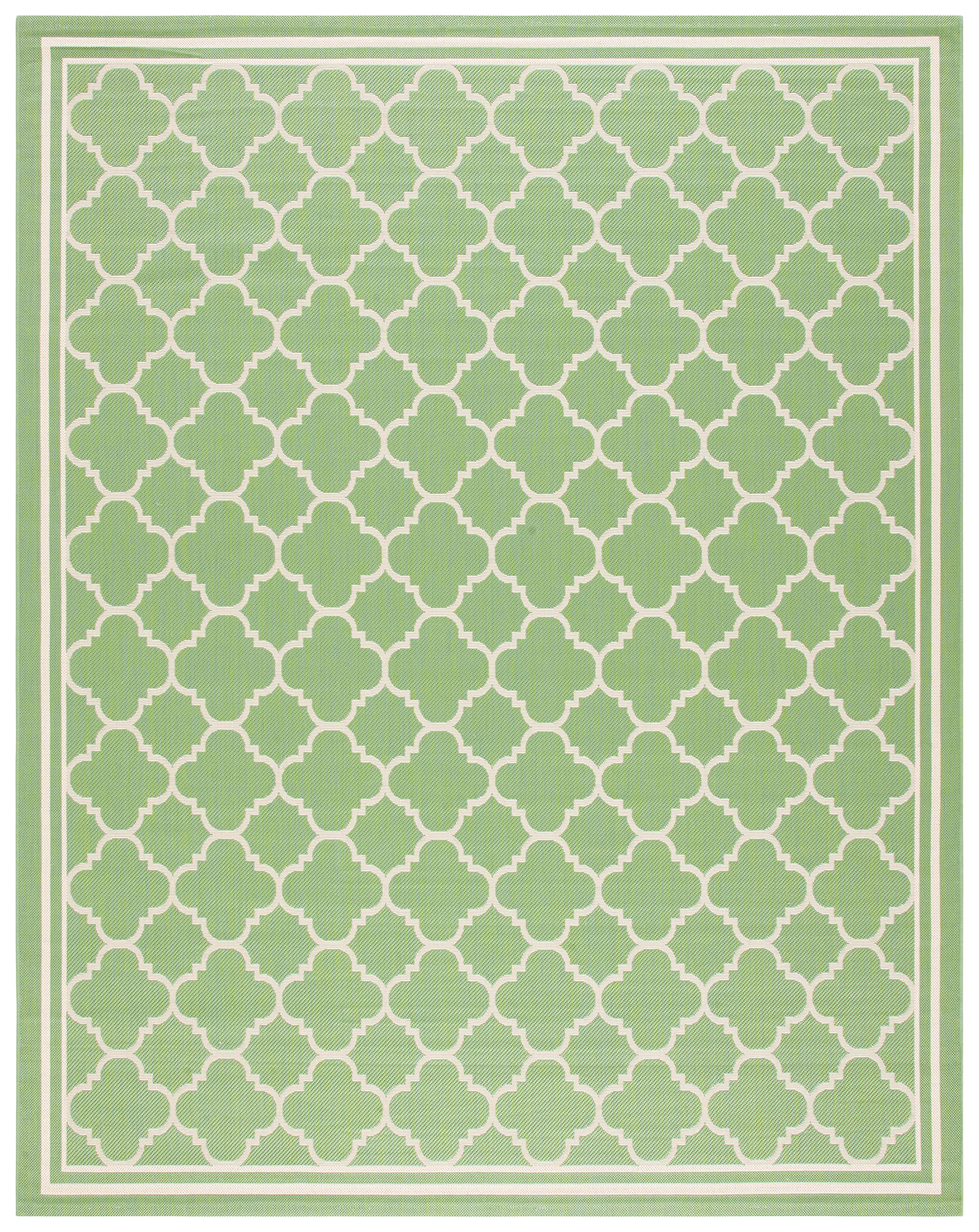 Safavieh Courtyard Collection 8' X 10' Green/Beige Cy6918 Trellis Indoor-Outdoor Waterproof Easy-Cleaning Patio Backyard Mudroom Area-Rug
