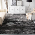 SAFAVIEH Adirondack Collection X-Large Area Rug - 12 x 18, Silver & Black, Modern Abstract Design, Non-Shedding & Easy Care, I