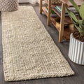 JONATHAN Y NRF102B-220 Pata Hand Woven Chunky Jute Light Ivory 2 ft. x 20 ft. Runner Rug, Bohemian, Transitional, Rustic for Hom