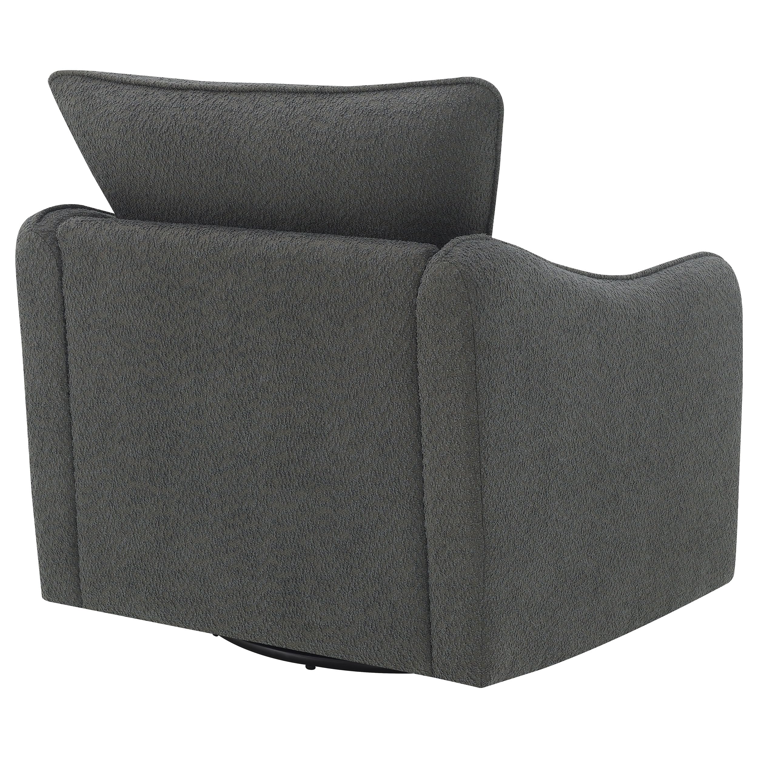 Coaster Home Furnishings Madia Boucle Upholstered Swivel Glider Chair Charcoal Grey