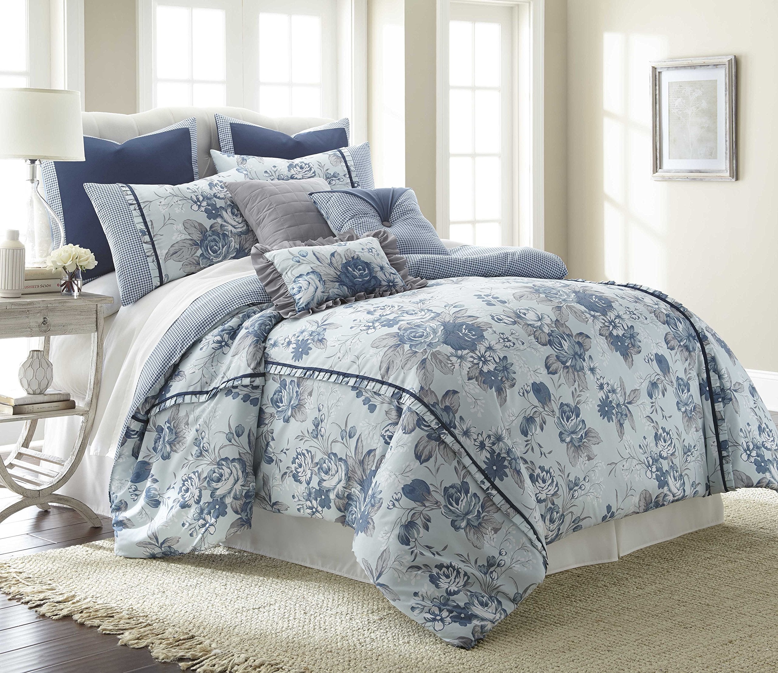 Amrapur Overseas | Farmhouse 8-Piece Floral Comforter Set (King)