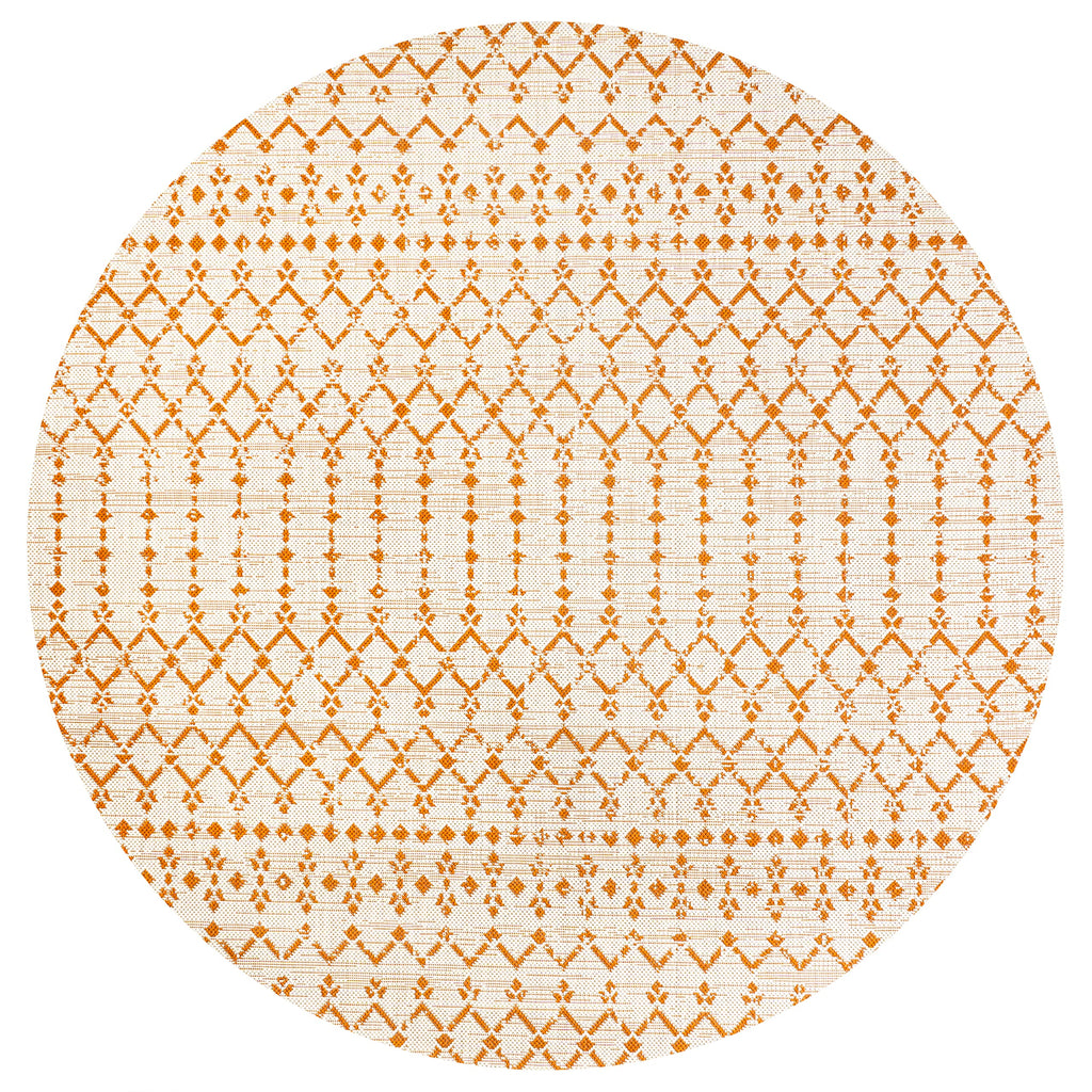 Jonathan Y Smb108O-5R Ourika Moroccan Geometric Textured Weave Indoor Outdoor Area Rug, Bohemian Coastal Modern Easy Cleaning,Be