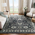 SAFAVIEH Vintage Hamadan Collection Area Rug - 53 x 76, Dark Grey & Ivory, Oriental Persian Design, Non-Shedding & Easy Care, 