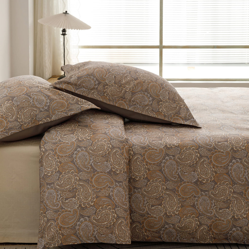 Heimenaogo Egyptian Cotton Duvet Cover Set - Luxurious California King Size With Silky Soft Sateen Weave, Boho Style, Zipper Clo