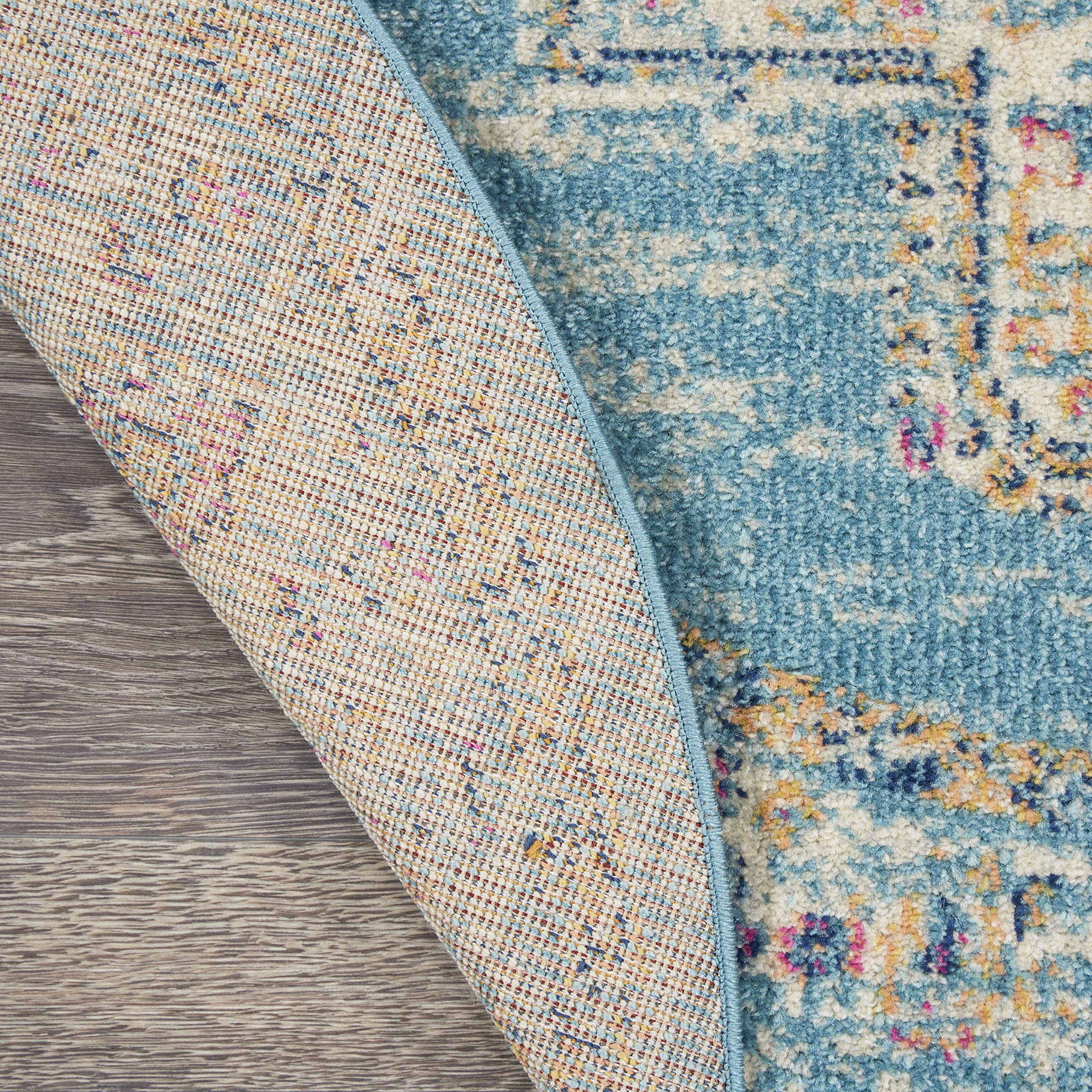 Nourison Passion Light Blue 1'10' X 2'10' Area Rug, Boho, Traditional, Easy Cleaning, Non Shedding, Bed Room, Living Room, Hallway, (2' X 3')
