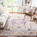 SAFAVIEH Madison Collection 4 Square Fuchsia / Ivory MAD603R Oriental Snowflake Medallion Distressed Non-Shedding Living Room B