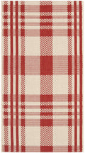 SAFAVIEH Courtyard Collection Accent Rug - 2 x 37, Red & Bone, Indoor/Outdoor & Washable, Ideal for High Traffic Areas in Pati