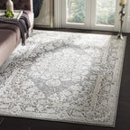SAFAVIEH Reflection Collection 6'7'' Square Dark Grey / Cream RFT664B Vintage Distressed Area Rug