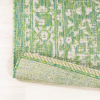 Jonathan Y Smb104F-210 Malta Bohemian Medallion Textured Weave Indoor Outdoor Area Rug, Coastal,Traditional,Transitional Easy Clean,Bedroom,Kitchen,Backyard,Patio, Non-Shed, Cream/Green, 2 X 10