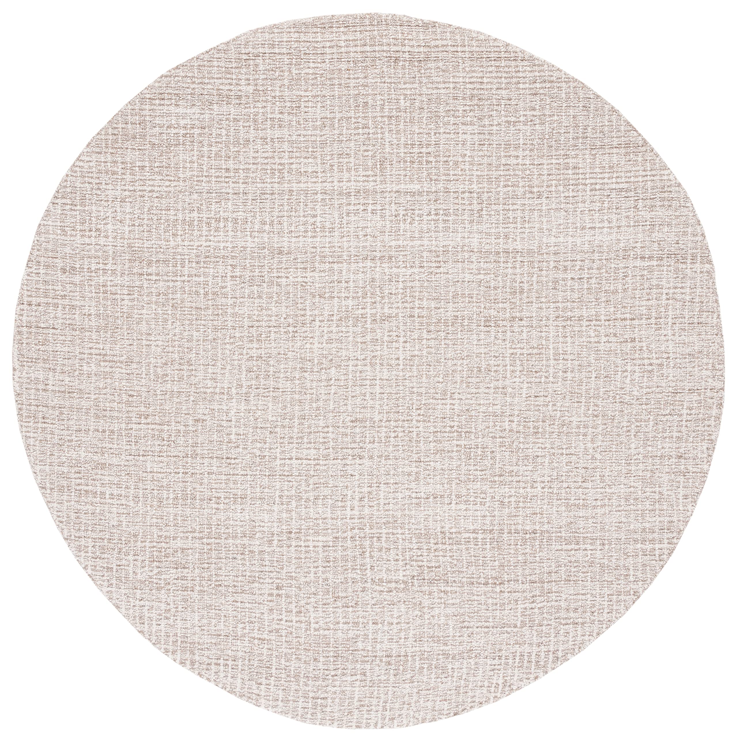 Safavieh Abstract Collection Area Rug - 4' Round, Ivory & Grey, Handmade Wool, Ideal For High Traffic Areas In Living Room, Bedr