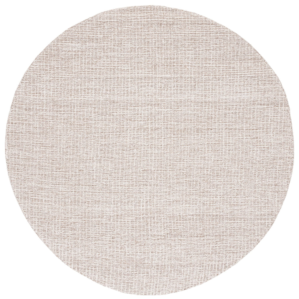 Safavieh Abstract Collection Area Rug - 4' Round, Ivory & Grey, Handmade Wool, Ideal For High Traffic Areas In Living Room, Bedr