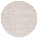 Safavieh Abstract Collection Area Rug - 4' Round, Ivory & Grey, Handmade Wool, Ideal For High Traffic Areas In Living Room, Bedr