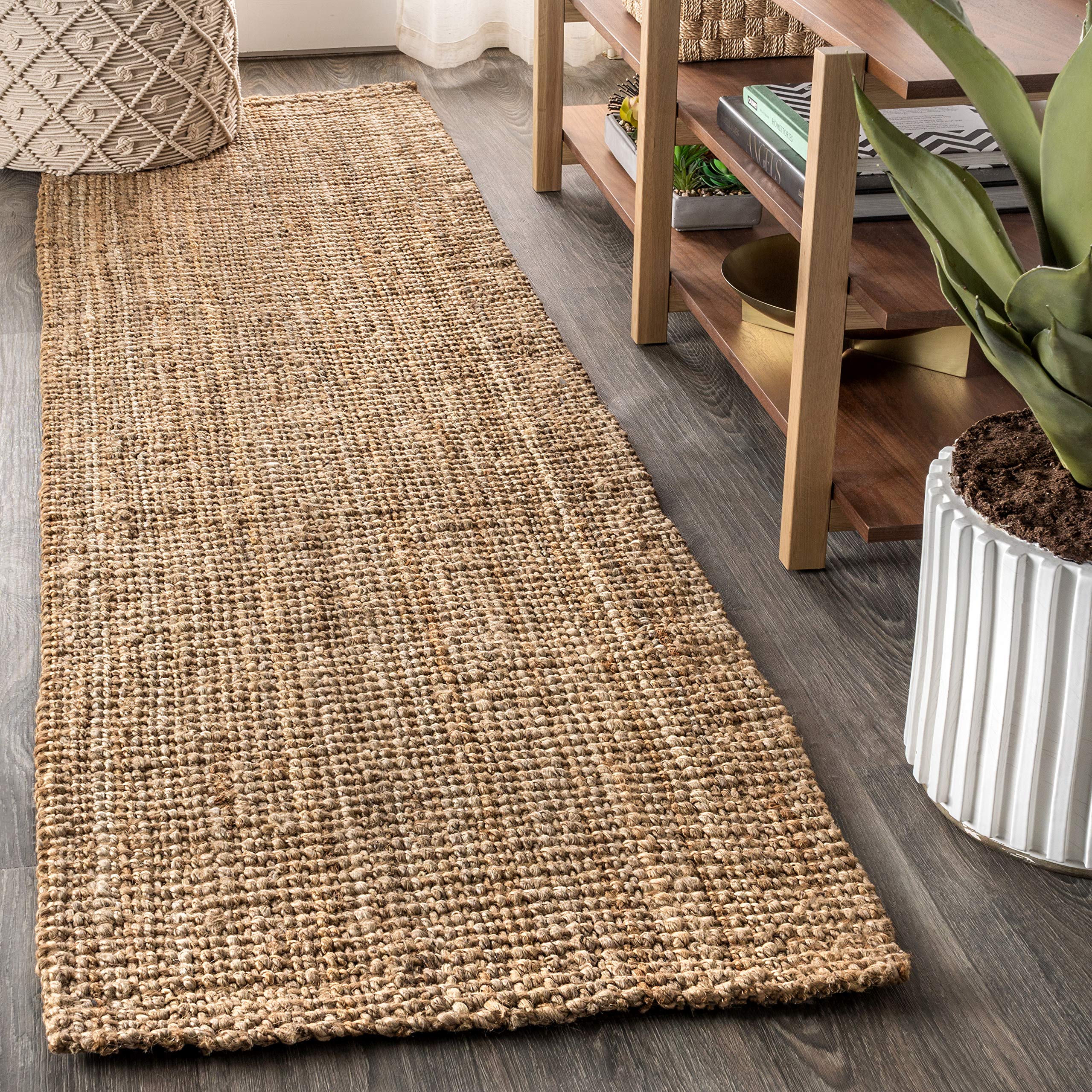 JONATHAN Y NRF102A-216 Pata Hand Woven Chunky Jute Natural 2 ft. x 16 ft. Runner Rug, Bohemian, Transitional, Rustic for Home, B