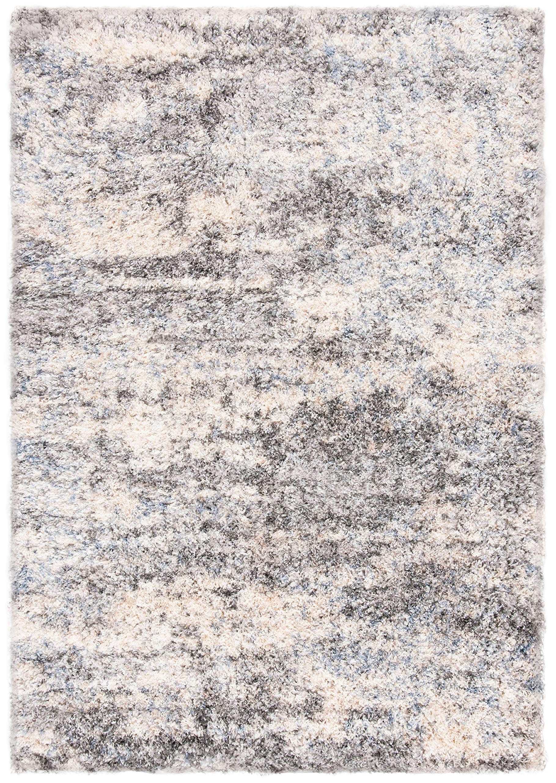 Safavieh Berber Shag Collection Accent Rug - 2' X 4', Grey Blue & Cream, Non-Shedding & Easy Care, 1.2-Inch Thick Ideal For High