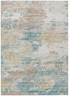 Addison Rugs Indoor/Outdoor Accord AAC34 Teal Washable 5' x 7'6' Indoor Outdoor Area Rug, Easy Clean, Machine Washable, Non She