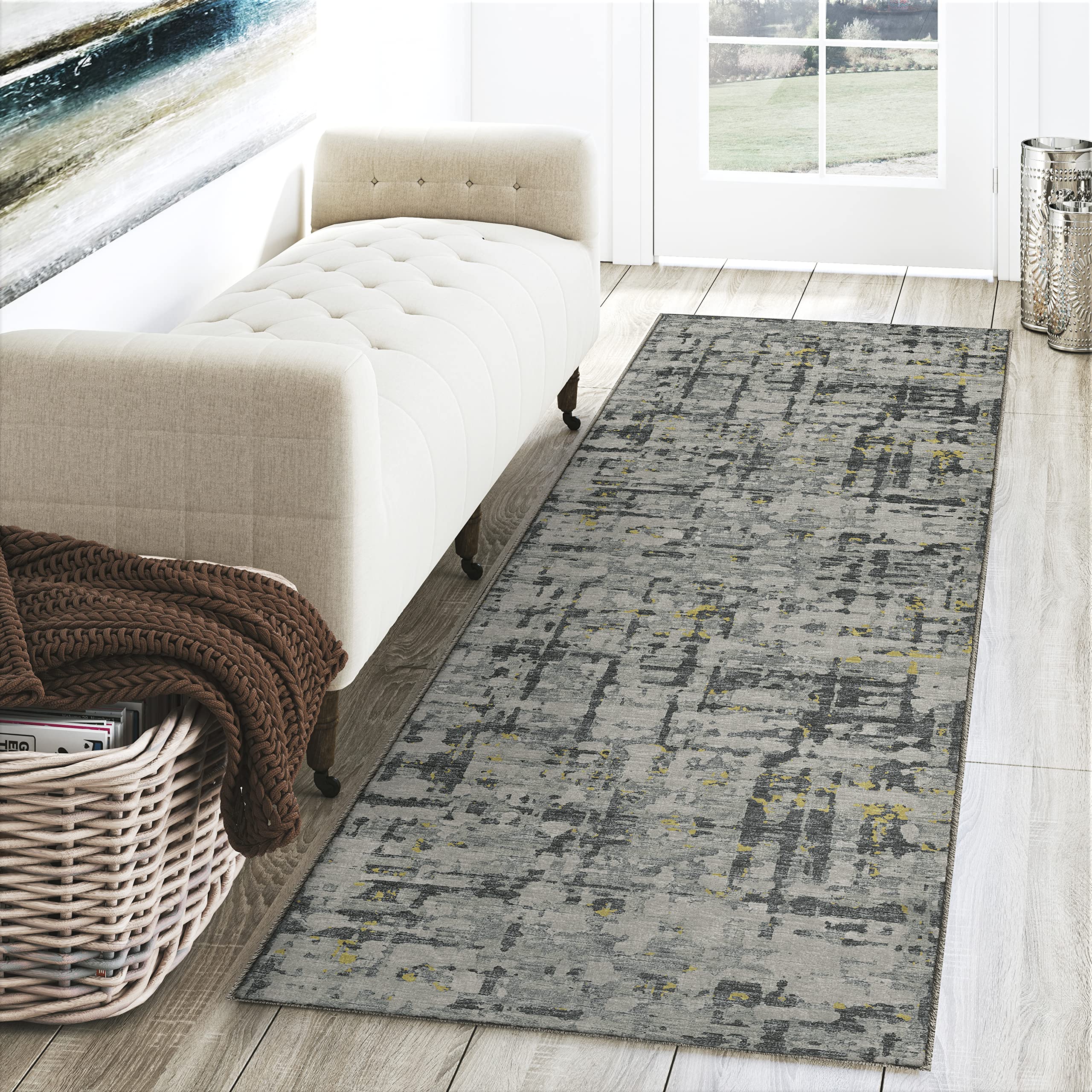 Dalyn Rugs Brisbane Br5 Modern Camouflage Gold 2'3&quot; X 7'6&quot;