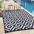 Fh Home Outdoor Camping Rug - Waterproof, Fade Resistant, Reversible - Premium Recycled Plastic - Geometric - Picnic, Patio, Dec
