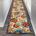 Nourison Aloha Indoor/Outdoor Multicolor 2'3' X 12' Area Rug, Easy Cleaning, Non Shedding, Bed Room, Living Room, Dining Room, Backyard, Deck, Patio (2X12)