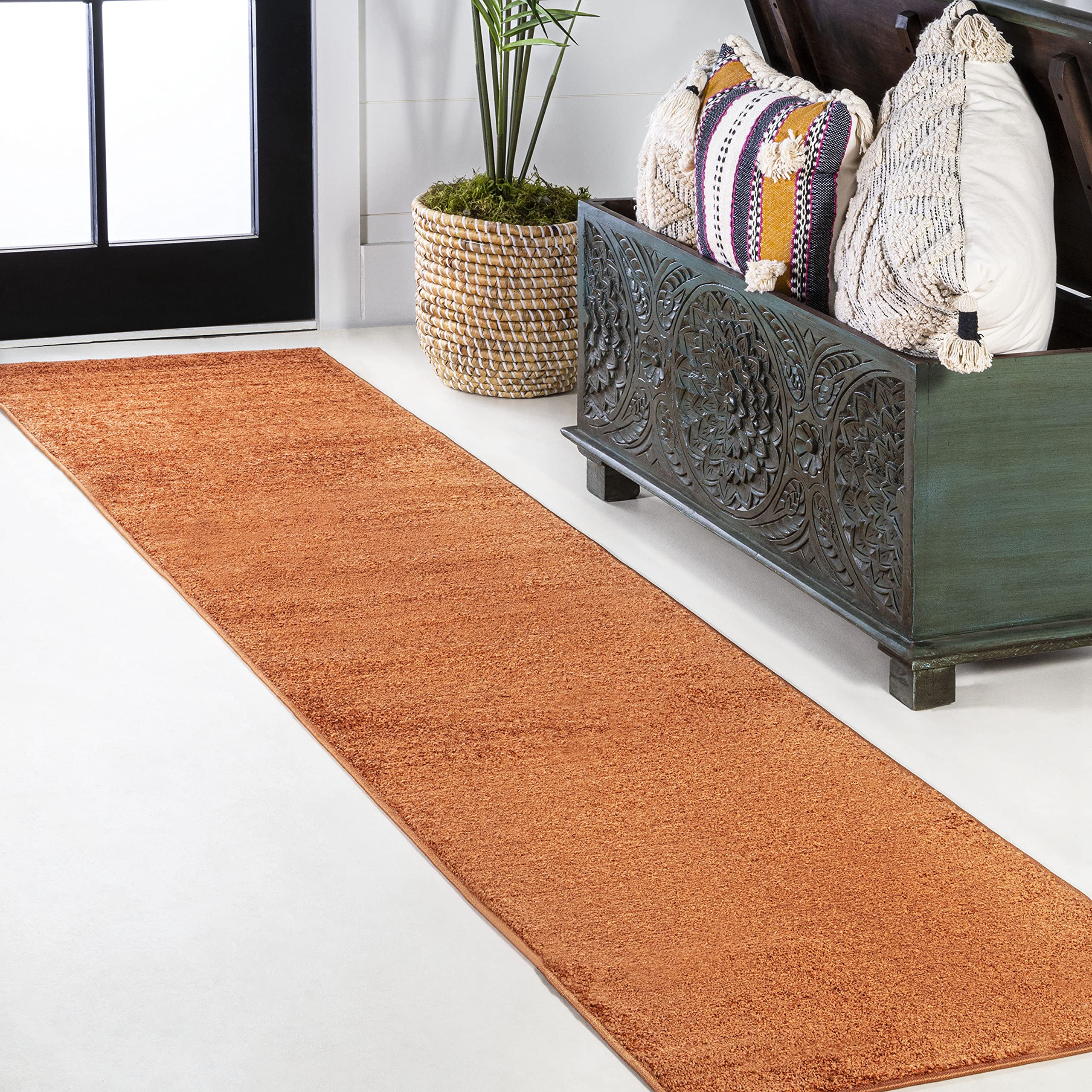 JONATHAN Y SEU100M-214 Haze Solid Low-Pile Indoor Runner Rug, Coastal, Bohemian, Minimalist, Classic, Casual for Bedroom,Kitchen