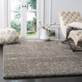 SAFAVIEH Milan Shag Collection Area Rug - 5'1'' Square, Grey, Solid Design, Non-Shedding & Easy Care, 2-inch Thick Ideal for Hig