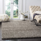 SAFAVIEH Milan Shag Collection Area Rug - 5'1'' Square, Grey, Solid Design, Non-Shedding & Easy Care, 2-inch Thick Ideal for Hig