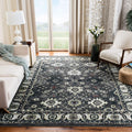 SAFAVIEH Vintage Hamadan Collection Area Rug - 67 x 9, Dark Grey & Ivory, Traditional Persian Design, Non-Shedding & Easy Care