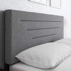 Boyd Sleep Cordoba Upholstered Platform Bed with Headboard and Durable Mattress Foundation with Strong Wood Slat Supports, Box Spring Required: Full, Gray