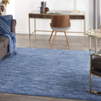 Nourison Essentials Indoor/Outdoor Navy Blue 7' X Square Area-Rug,Easy-Cleaning, Non Shedding, Bed Room, Living Room, Dining Room, Backyard, Deck, Patio (7 Square)