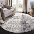 SAFAVIEH Madison Collection Area Rug - 9 Round, Grey & Ivory, Snowflake Medallion Distressed Design, Non-Shedding & Easy Care, 
