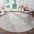 SAFAVIEH Evoke Collection 51 Round Silver / Ivory EVK270Z Shabby Chic Distressed Non-Shedding Dining Room Entryway Foyer Living
